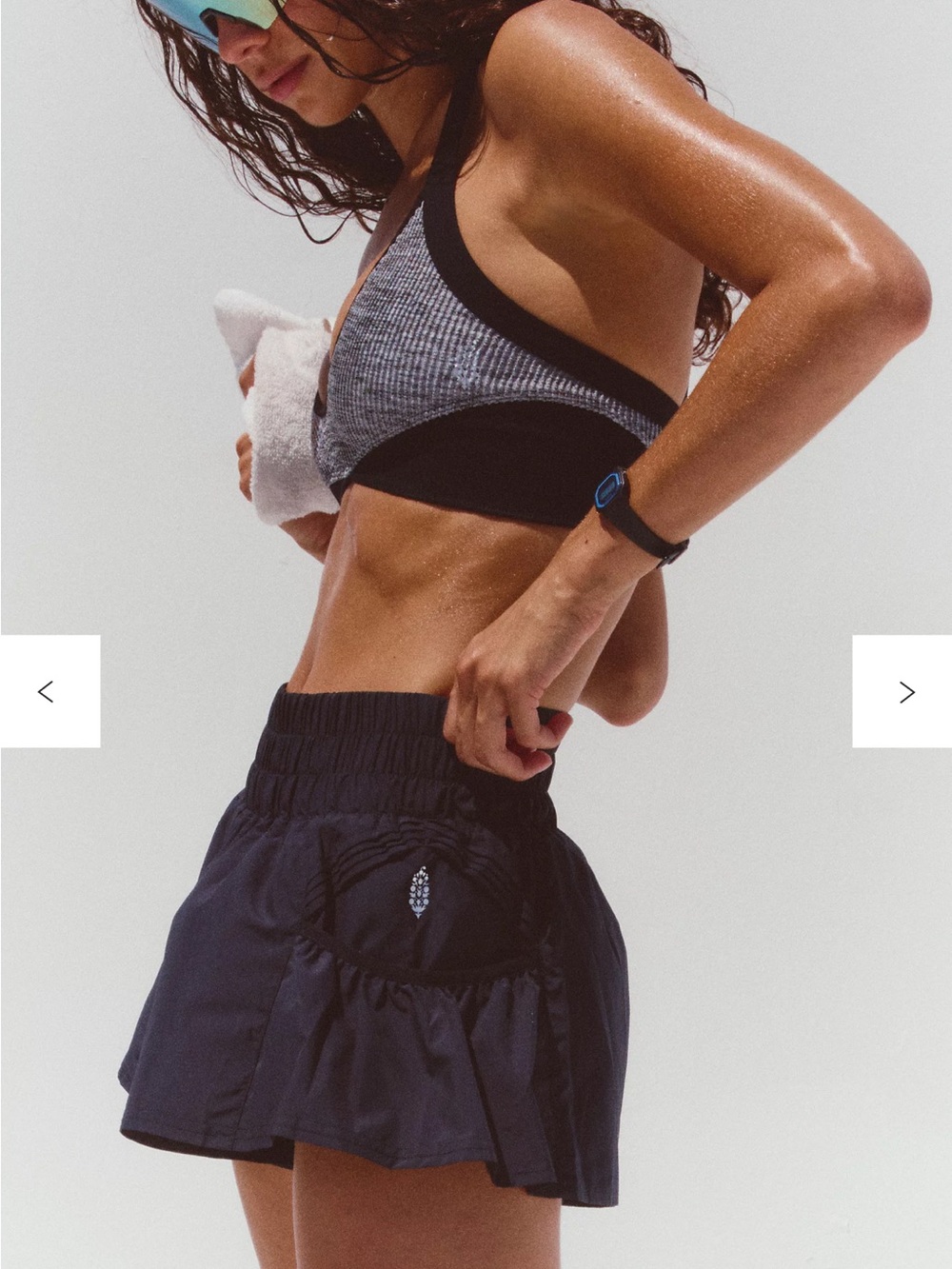 Free People Black Women's Athletic Shorts - Lightweight